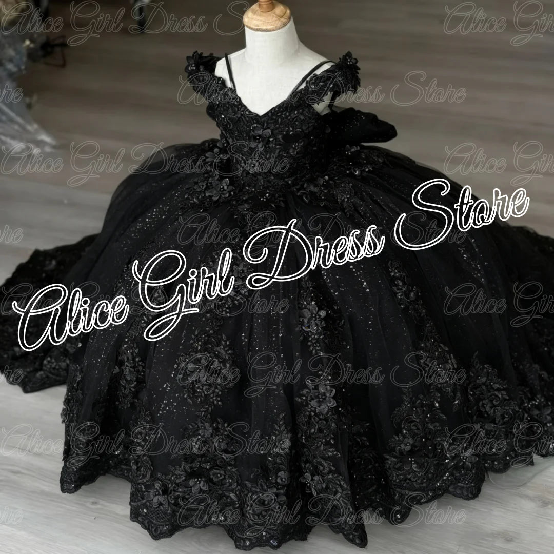 Green Flower Girl Dresses For Wedding Lace Appliques Floor Length Girl Birthday Party Gowns First Communion Gowns Customized
