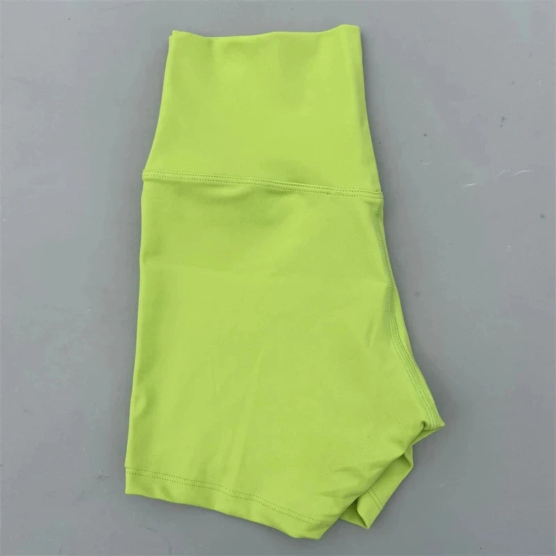 Solid Color Tight Soft Women Fitness Sport Short High Waist Yoga Short Legging Squatting Proof Comprehensive Training Athletic