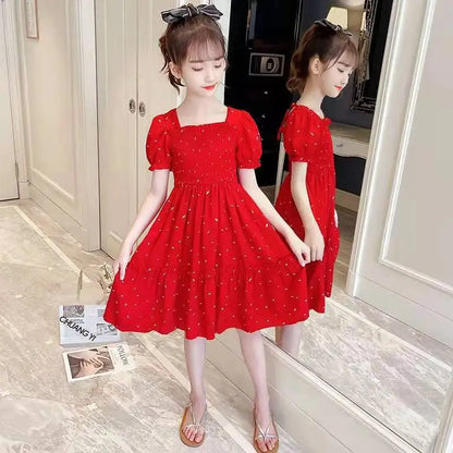 Fashion Summer 2026 Girls Cute Dress Party Kids School Dresses Costumes Children Princess Clothes Teen Vestidos 4 6 8 10 12 Year