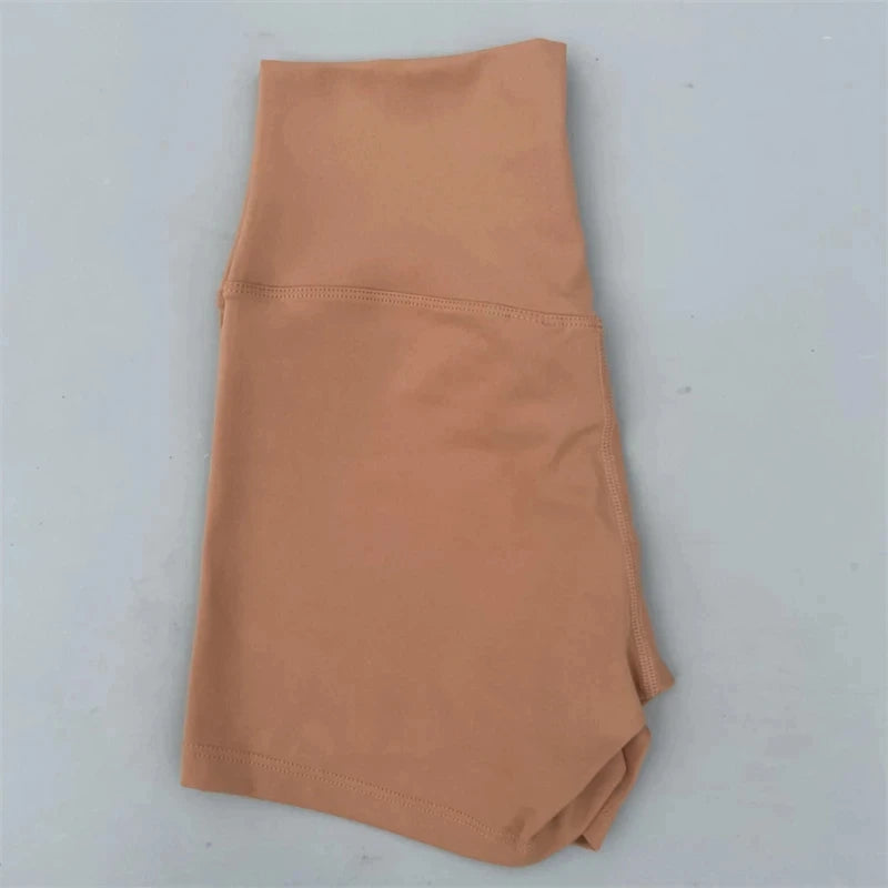 Solid Color Tight Soft Women Fitness Sport Short High Waist Yoga Short Legging Squatting Proof Comprehensive Training Athletic