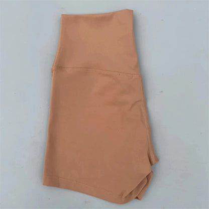Solid Color Tight Soft Women Fitness Sport Short High Waist Yoga Short Legging Squatting Proof Comprehensive Training Athletic