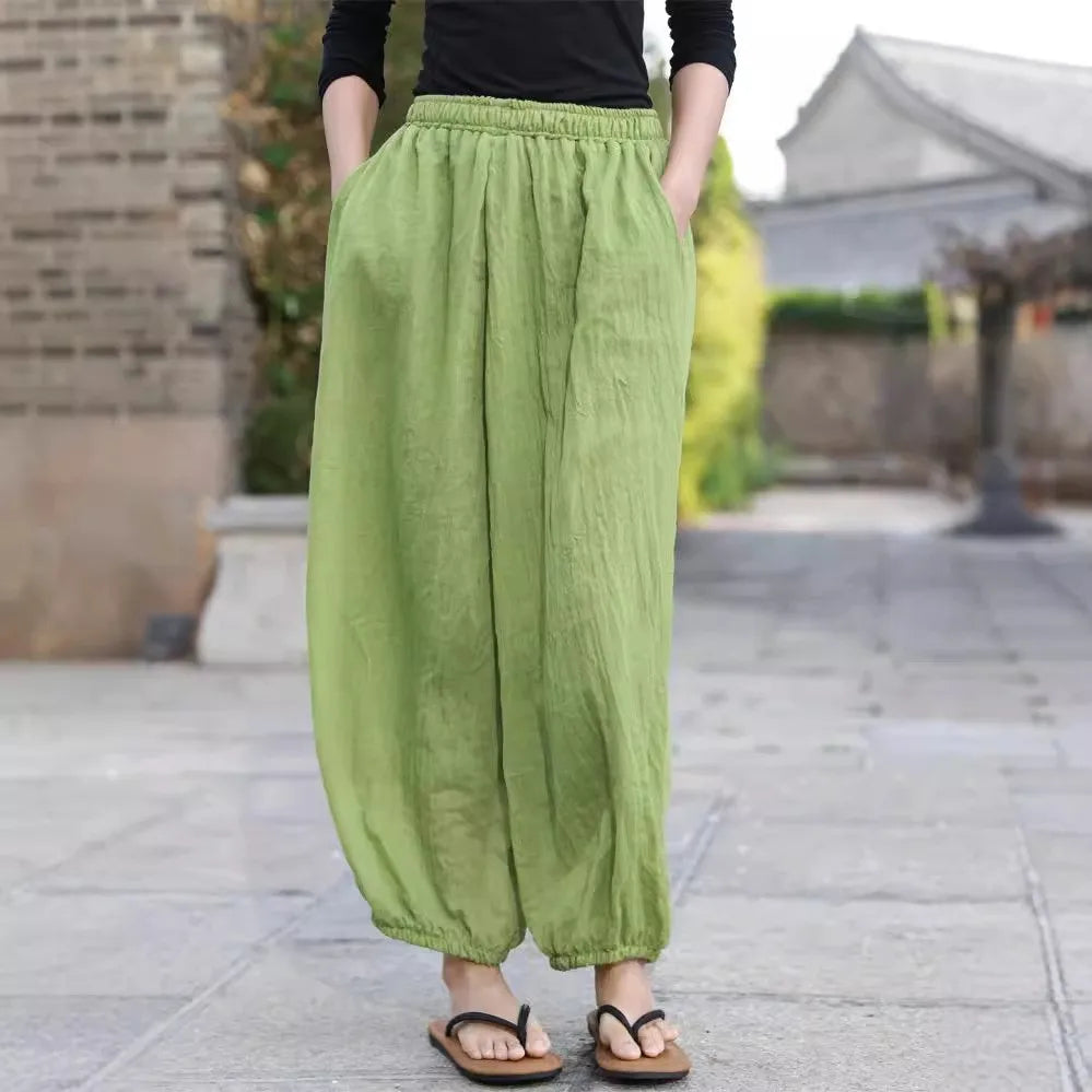 Pakistani Salwar Kameez Cotton Wide Leg Pants Light Green Mid Waist Trousers Elastic Waist Loose Pants Blue Harem Pants for