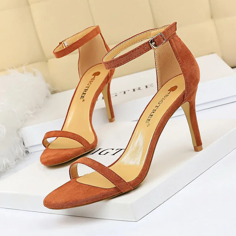 Brand Quality Shoes Women Sandals Silk Sexy High Heels 11CM Ladies Stiletto Wedding Party Office Summer Sandalias Mujer WSH4132