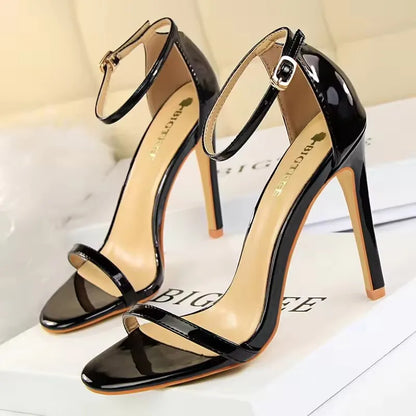 BIGTREE Shoes Women 8 Cm 11 Cm Heels Sandals Summer Women Sandals Fashion Kitten Heels Stilettos Patent Leather High Heels 2026
