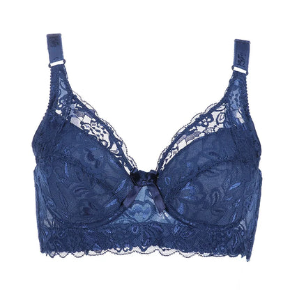Hot Full cup thin underwear small bra plus size undewire adjustable lace Women's bra breast cover B C D Large size Lace Bras