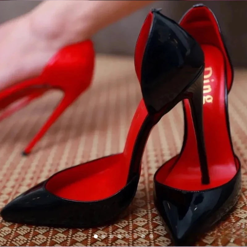 2025 Spring/Summer New Imperial Sister High Heels Hollow Pointed Fine Heels Sexy Cutting Men's Large Bed Single Shoes