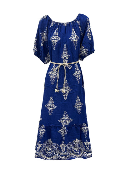 Women's Summer Dresses Casual Short Sleeve Crewneck Dress