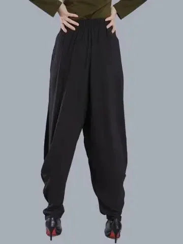 Summer New plus Size Lantern Pants Elastic Waist Casual Dance Mosquito Proof Long Trousers for plus Size Women High Waist Lon...