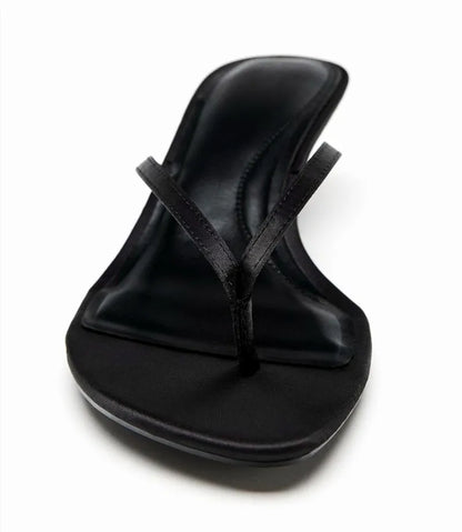 Luxury Satin High-Heeled Flip-Flops Women Sexy Stiletto Sandals for Ladies Summer Elegant Women Shoes Comfortable Beach Slippers
