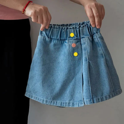 Girls Denim Shorts Summer Clothes Kids Lightweight Skirt Shorts Casual Outdoor School Wear Trendy Latest Design for Children