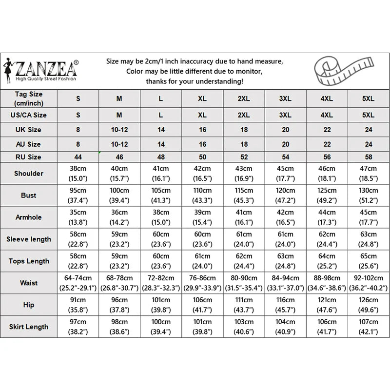 2026 ZANZEA Fashion Women Long Sleeve Shirt Dress Sets Muslim Matching Set Ramadan Outfit Hijab Tracksuit Solid Work Skirt Suit