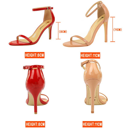 BIGTREE Shoes Women 8 Cm 11 Cm Heels Sandals Summer Women Sandals Fashion Kitten Heels Stilettos Patent Leather High Heels 2026