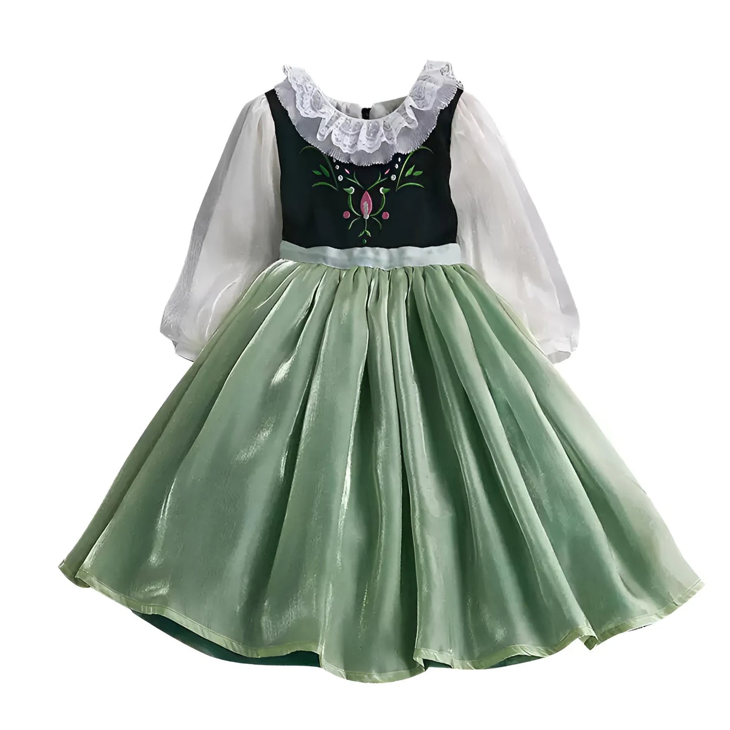 Clothing for New Kids Autumn 2026 Quality Korean Style Anna Baby Girls One Piece Princess Sundress Dress Up Girl Green Party