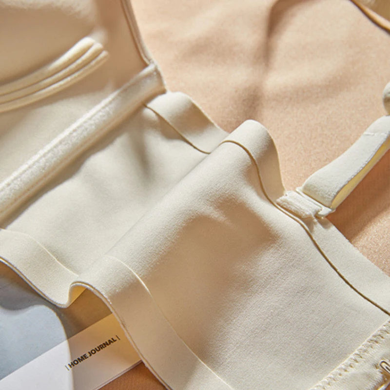12CM Extreme Push-Up Wireless Bra for AB Cup Lift Gather Anti-Sagging Side Smoothing Seamless T-Shirt Bra for Small Bust