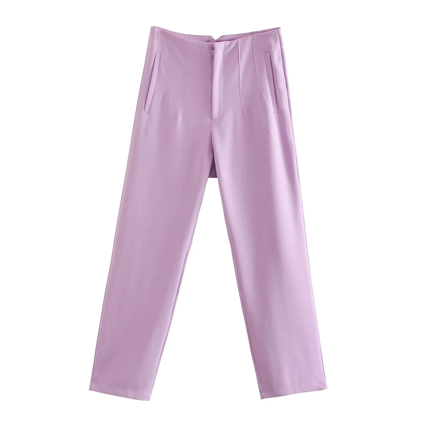 Hot Sale Women Summer Thin Casual Cropped Pants Stretchy Temperament Pleated Slimming Capris Ankle Length High Waisted Trousers
