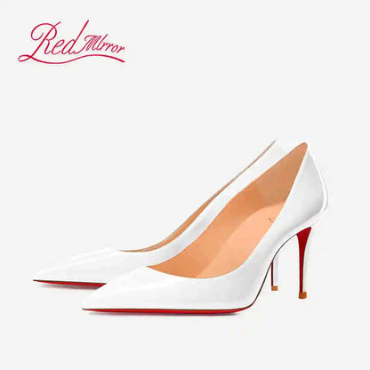 Women Heels Naked Color Women's Elegant High Heel Luxury Black Shoes Woman 2026 Red Shiny Bottoms Pointed Toe Party Ladies Women