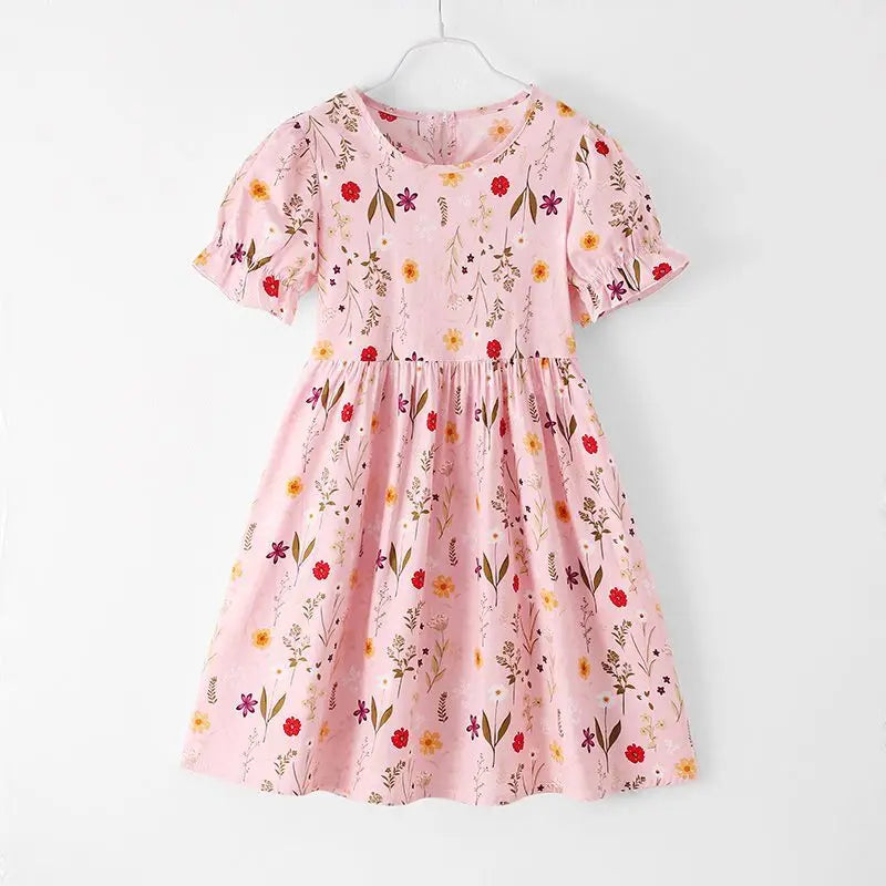 Cotton Floral Summer Bubble Children's Elegant Dress Child Girl Girls Clothes 8 To 9 Years Princess Casual Dresses 10 12 Old 14