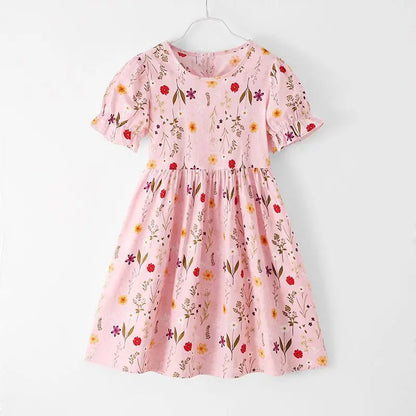 Cotton Floral Summer Bubble Children's Elegant Dress Child Girl Girls Clothes 8 To 9 Years Princess Casual Dresses 10 12 Old 14