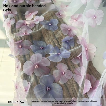 3D Butterfly Embroidery Lace Mesh Fabric for Wedding Dress Decoration Handmade Diy Cloth By The Meter Sewing Material