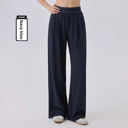 Women Loose Wide Leg Pants Casual Sweatpants with Pockets Lightweight Summer Trousers Comfy Lounge Yoga Pants