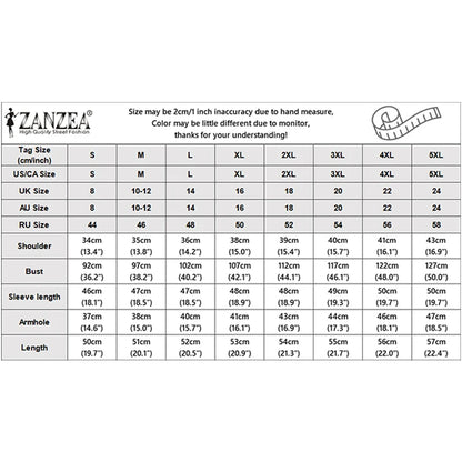 ZANZEA Women's Elegant Princess Seams Short Shirts V-Neck 3/4 Puff Sleeve Button Up Solid Color Tops Classy Party Woman Clothes