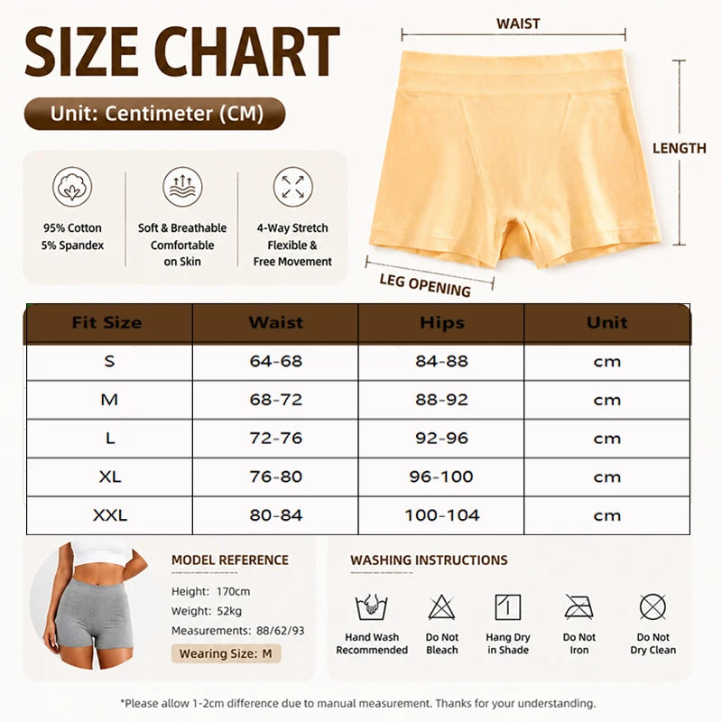 FINETOO 3Pcs Women Sexy Body Shaping Cotton Safety Boxer Shorts Skin Friendly Soft Cotton Fabric Panties Daily Wear Underwear
