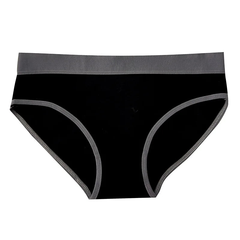 5Pcs/Set Women's Underwear Fashion Comfort Panties Mid Waist Girls Briefs Breathable Underpants Solid Color Panty Intimates