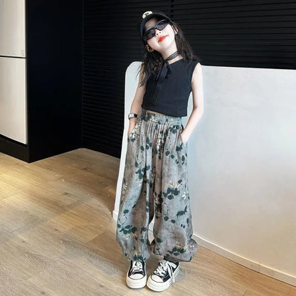 Kids Mosquito Repellent Lightweight Summer Pants 2026 Chinese Style Quick Dry Harem Pants for Children