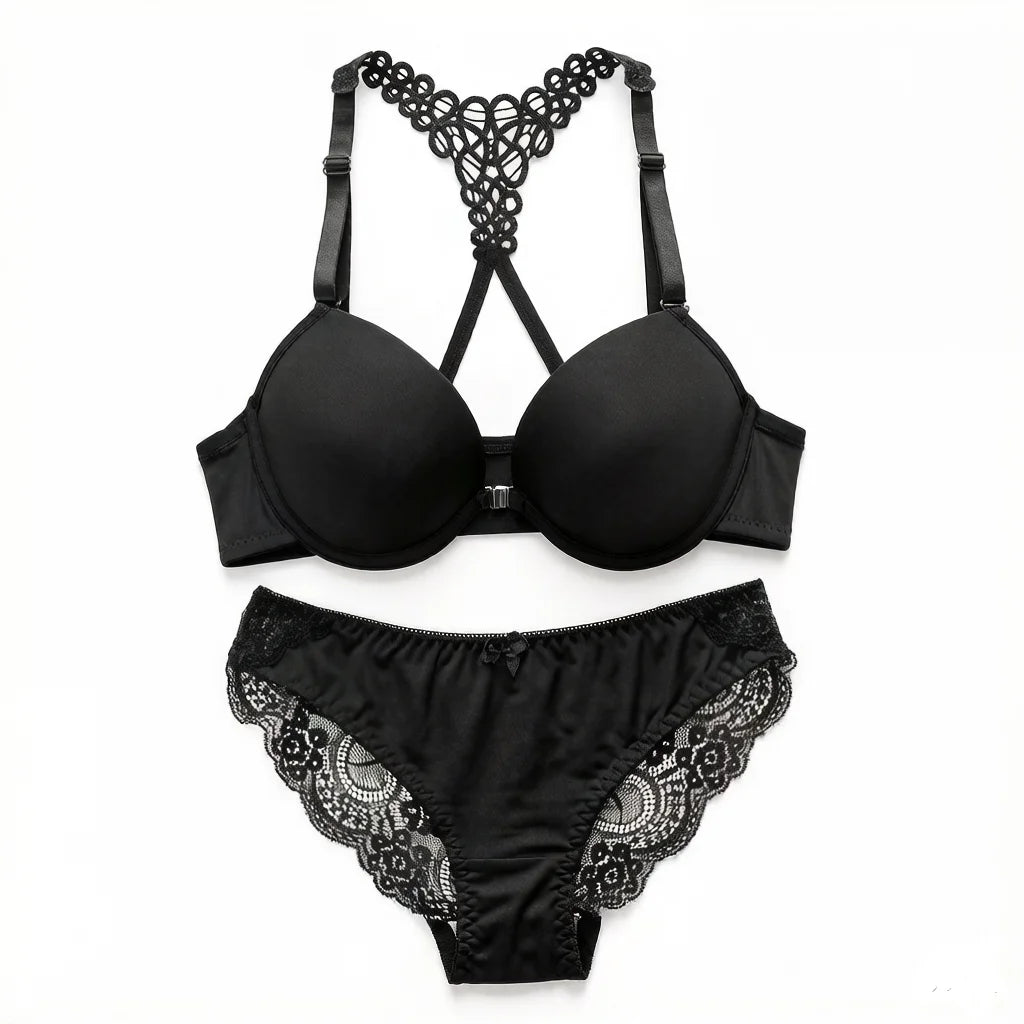 New product: Thick chest cushion gathered and pulled front button bra sexy and beautiful back multi-color women underwear A2128