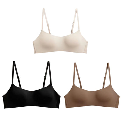 3Pcs/Lot Women Seamless Square Neck Bra Wireless Smooth Invisible Bralette Sexy Lingerie 1/2 Cup Non-detachable Brassiere S-XL