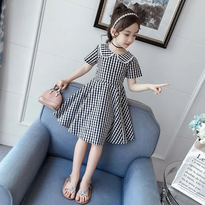 Plaid Princess Dress Summer Dresses for Girl From 8 To 12 Years Old Kids Girls Luxury 2025 Clothes Elegant 7 Year Puffy Party 11