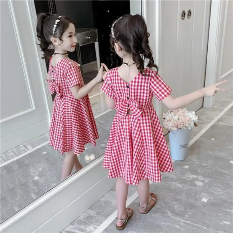Plaid Princess Dress Summer Dresses for Girl From 8 To 12 Years Old Kids Girls Luxury 2025 Clothes Elegant 7 Year Puffy Party 11
