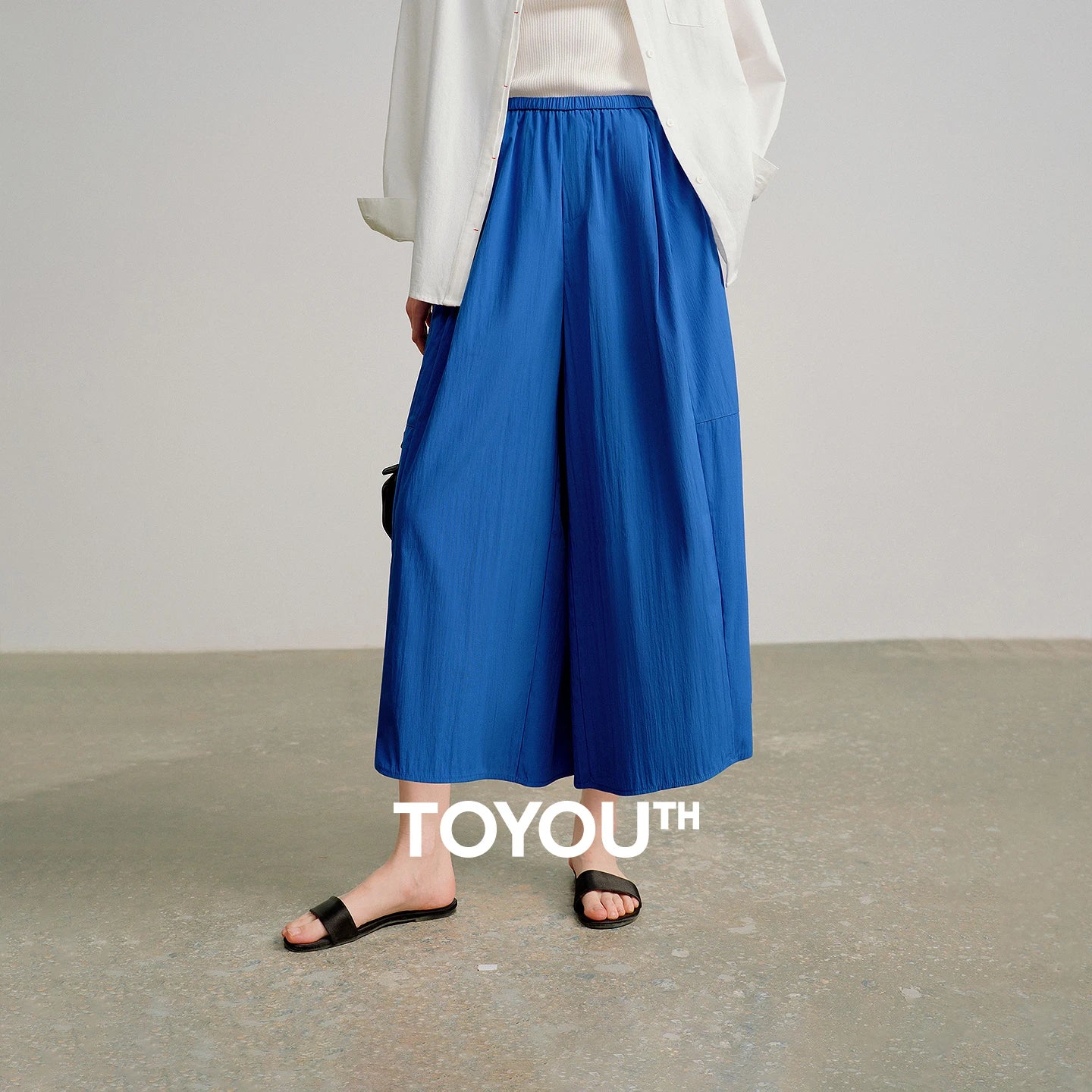 TOYOUTH Women's 2026 Autumn New Wide-Leg Skort Slimming Accordion Pleated Commuter Skirts