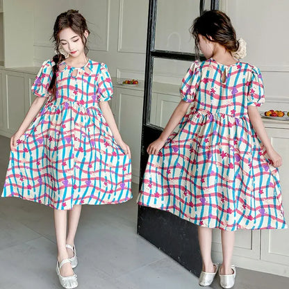 Princess Dress for Little Girls Summer Dress Dresses Girl Luxury White Farm 2025 Children's Clothing 4 Years Clothes Teenager 12