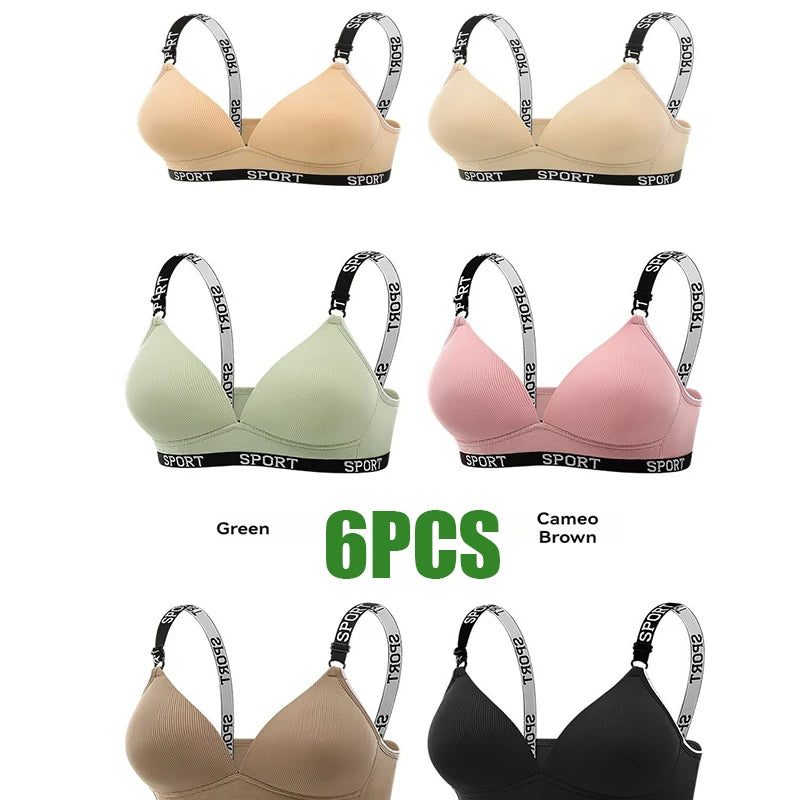 Cross Border Trade Underwear Women Thin Style Without Steel Rings Comfortable Folding Bra Shoulder Strap Sports Breathable Bra