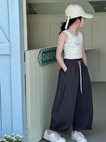 Girls' Lightweight Summer Loose Stylish Wide Leg Harem Pants 5-12 Years
