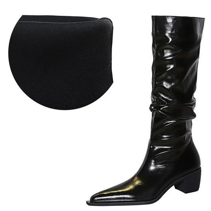 BIGTREE Shoes Patent Leather Women Knee-High Boots Thick Heel Women Boots 2026 New Winter Boots Fashion High Boots Ladies Shoes
