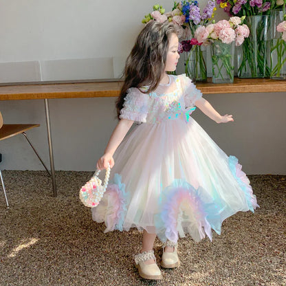 Mermaid Princess Dress New Girls' Western Style Fashion Pettiskirt Summer Children'S Dress