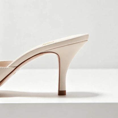 Sexy Open Toe Mules Sandals Women Fashion Metallic Detail Stiletto Women Slippers Summer Elegant Women Shoes Sandalias De Mujer