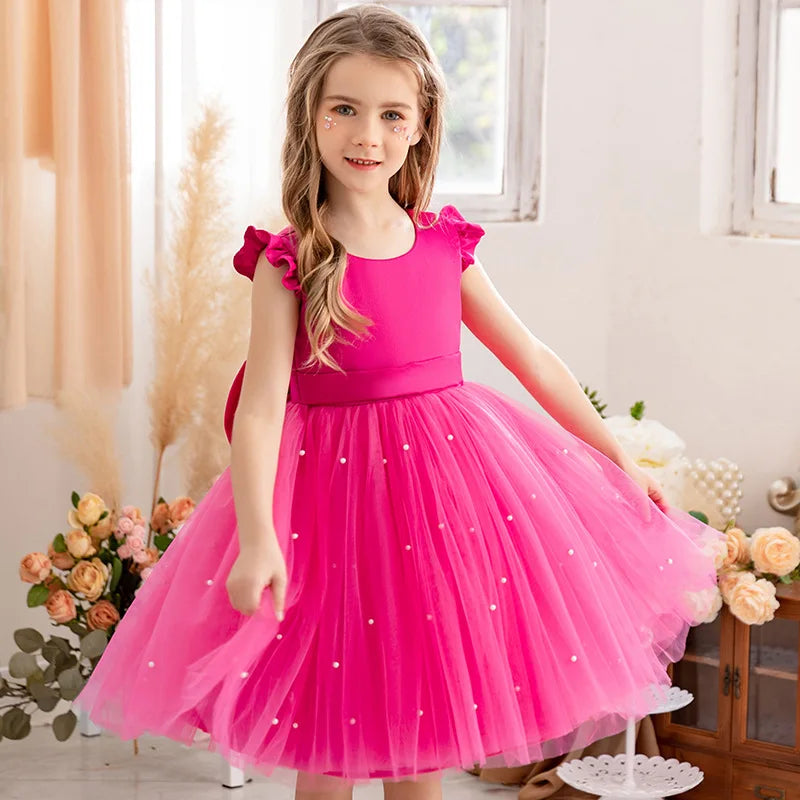 Baby Girls Summer Dresses 2 3 6 8 10Yrs Cute Kids Birthday Princess Dress Children Casual Clothes Sleeveless Girls Layered Dress