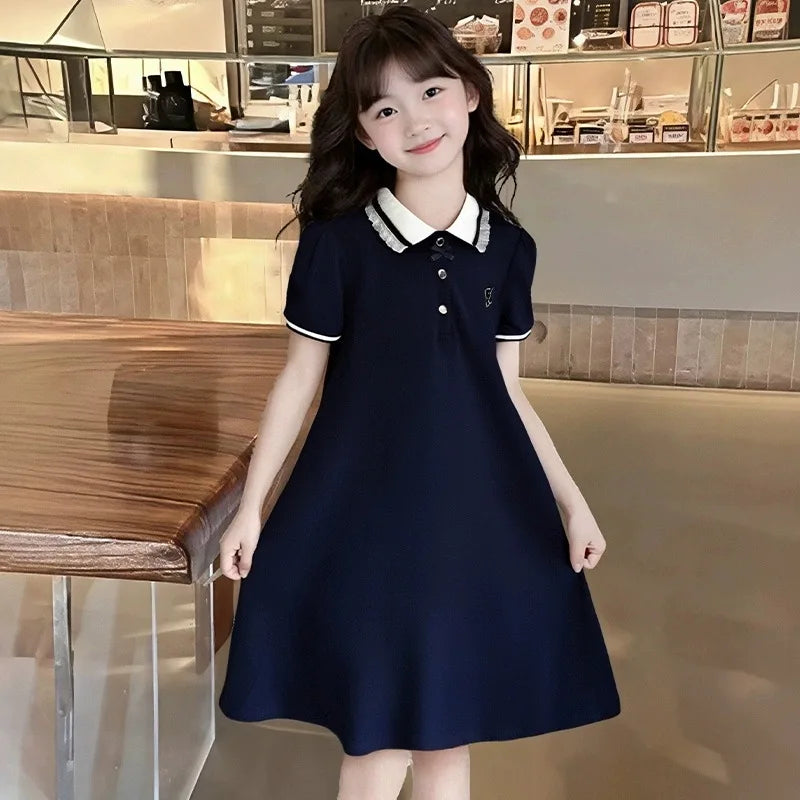 2026 Summer Kids Student Dresses Children Clothes Teenagers Party Uniform Sailor JK Princess Dress Girls Daily 6 9 12 Year Fairy