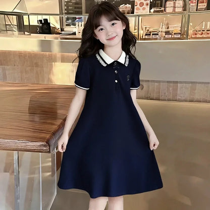 2026 Summer Kids Student Dresses Children Clothes Teenagers Party Uniform Sailor JK Princess Dress Girls Daily 6 9 12 Year Fairy