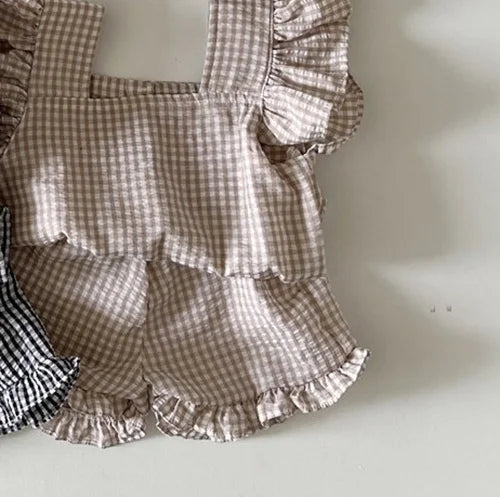 MILANCEL 2026 Summer Baby Clothing Set Toddler Ruffle Tee and Shorts 2Pcs Girls Suits Ruffle Tee Set