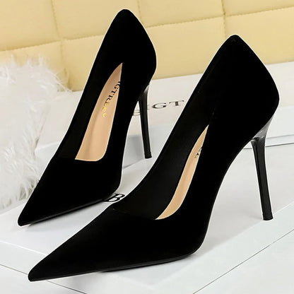 BIGTREE Shoes Fashion High Heels Women Shoes Suede Women Pumps Sexy Party Shoes Stilettos Heels Ladies Shoes Female Pumps 2026