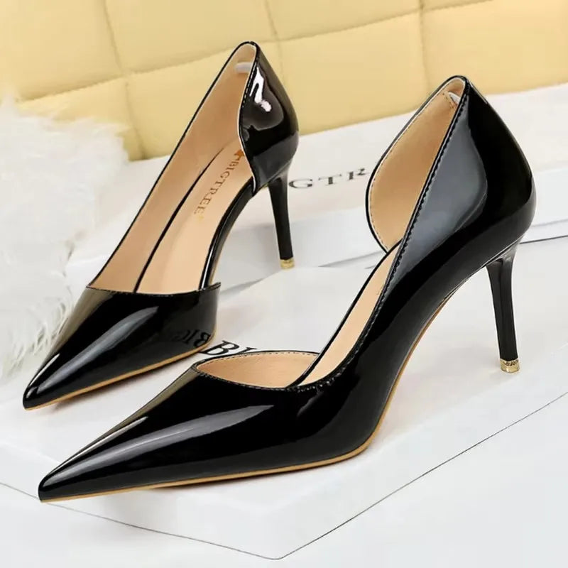 BIGTREE Shoes Patent Leather Heels 2026 Fashion Woman Pumps Stiletto Women Shoes Sexy Party Shoes Women High Heels 12 Colour