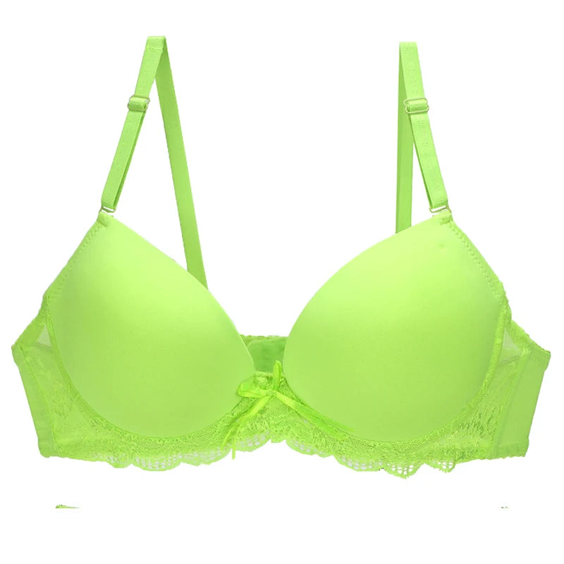 2023 New Sexy Push Up Bra BCDE Cup Women Pink Blace Blue Green Khaki Purple White Brassiere Underwear Underwire Female Lingerie