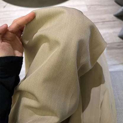 Gray Wide-leg Pants Women White High Waist Splicing Loose Thin Casual Suit Pant Full Length Lady's Solid Autumn Women's Trousers