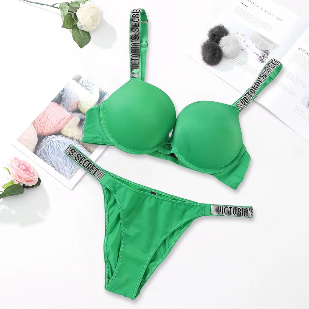 Women's Lingerie Set Sexy Breathable Soft Versatile Shapewear V Sexy Lingerie Bra and Panty Set Push Up Classic