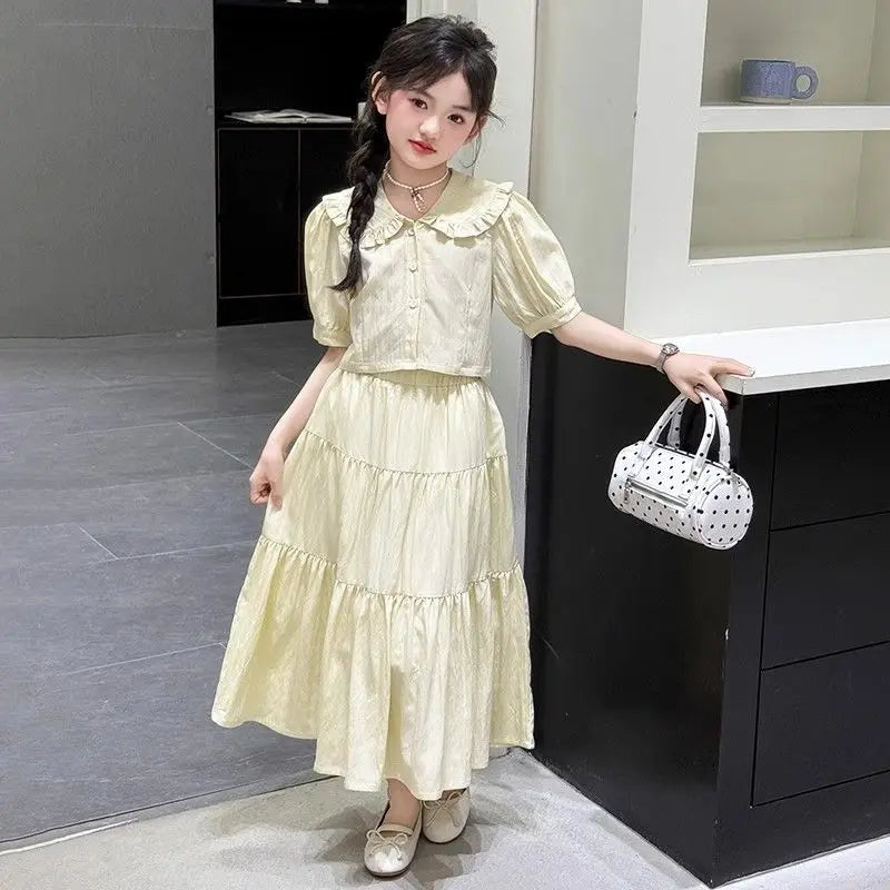 2025 Girl Summer Clothes Girls Clothing Sets 4 To 14 Years Children From 13 Children's Costumes Kids Dress 8 Coat 10 12 Old 11