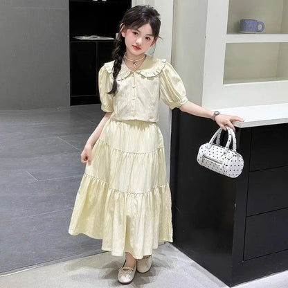 2025 Girl Summer Clothes Girls Clothing Sets 4 To 14 Years Children From 13 Children's Costumes Kids Dress 8 Coat 10 12 Old 11